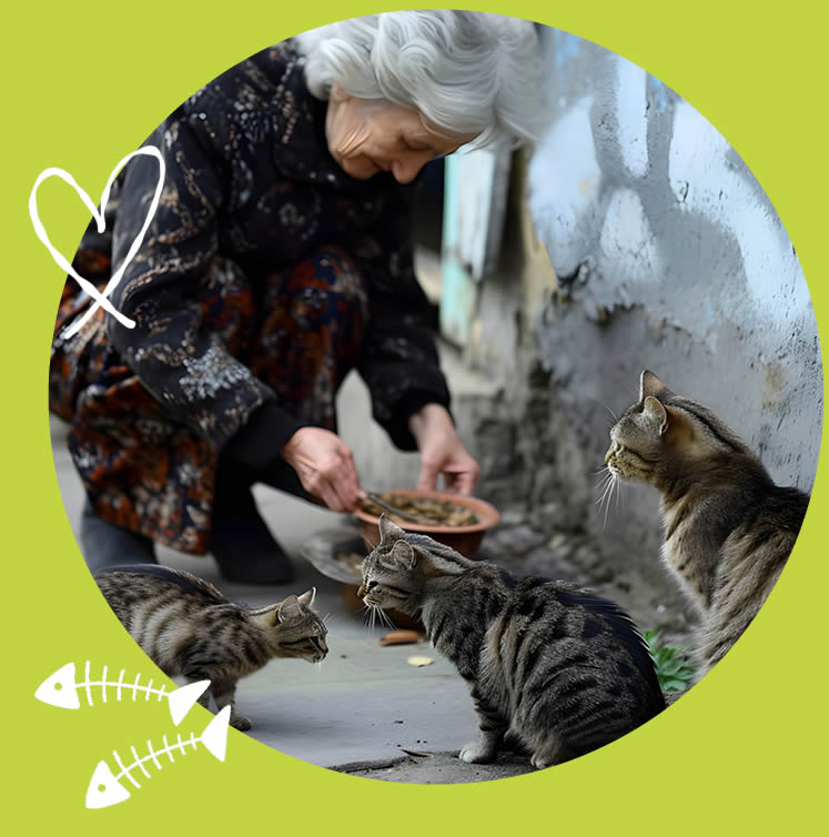 Feeding feral cats